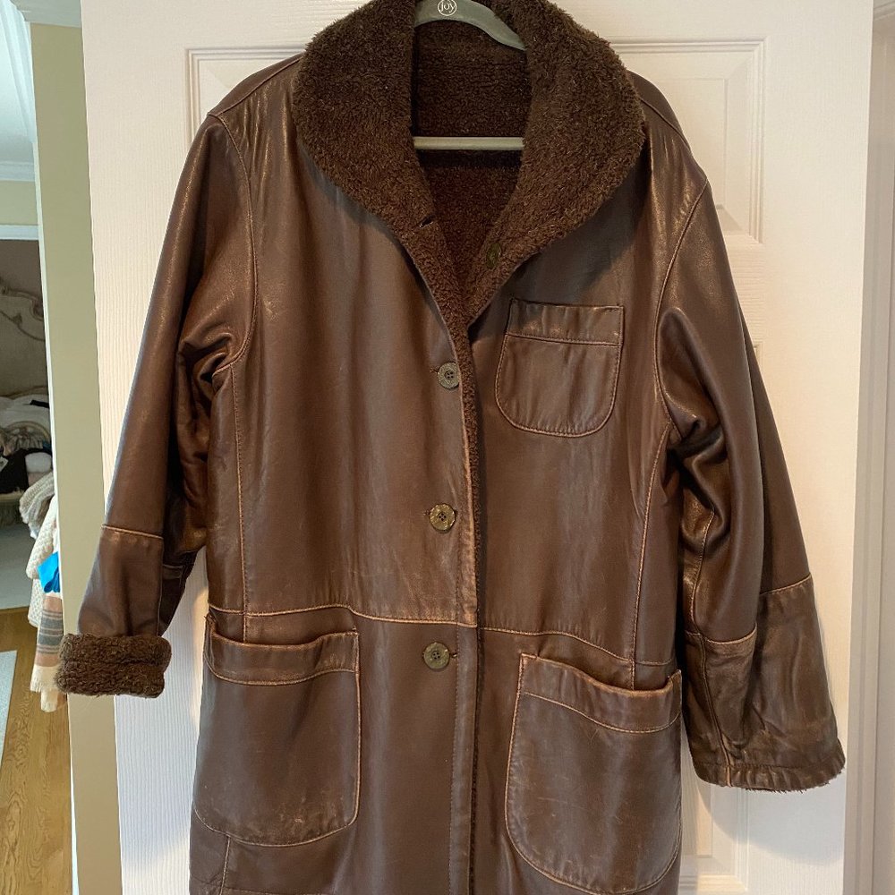 Genuine Leather/Shearling Reversible Coat
